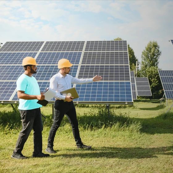 Parc de panneaux photovoltaïques pour les entreprises.